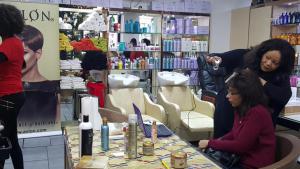 Two ladies in hair salon