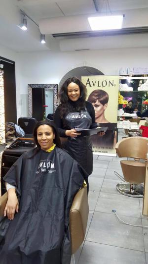 Customer receiving hear treatment in salon