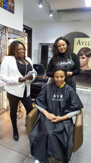 Customer receiving hair care