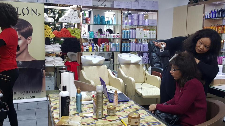 Two ladies in hair salon