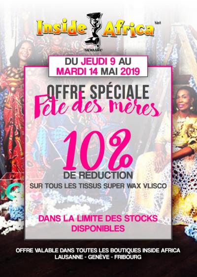 Promotion  Fête des Mères: 1o% de Rabais sur Super Wax Vlisco